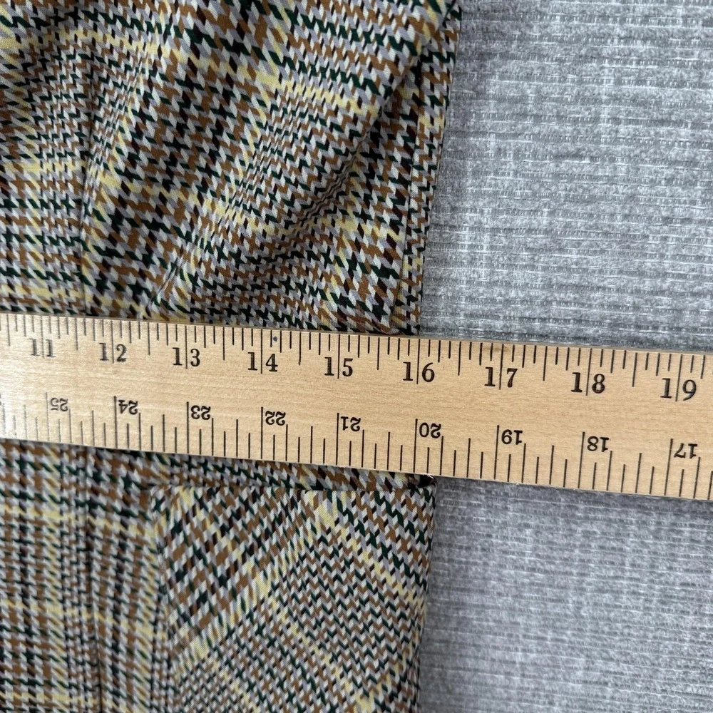 CAbi Blazer Womens 2 Beige Plaid Mid-Length‎ Collared Stretch Tweed Slim Fit